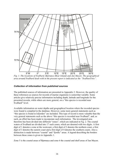 Distribution of marine, benthic macro-organisms at Svalbard ...