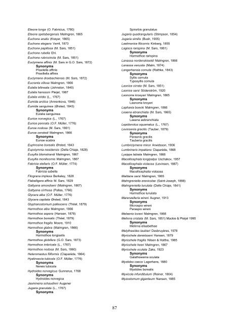 Distribution of marine, benthic macro-organisms at Svalbard ...