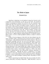 The Heike in Japan - Oral Tradition Journal