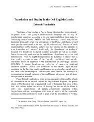 Translation and Orality in the Old English Orosius - Oral Tradition ...