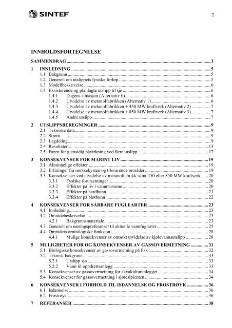 SINTEF RAPPORT - Statoil