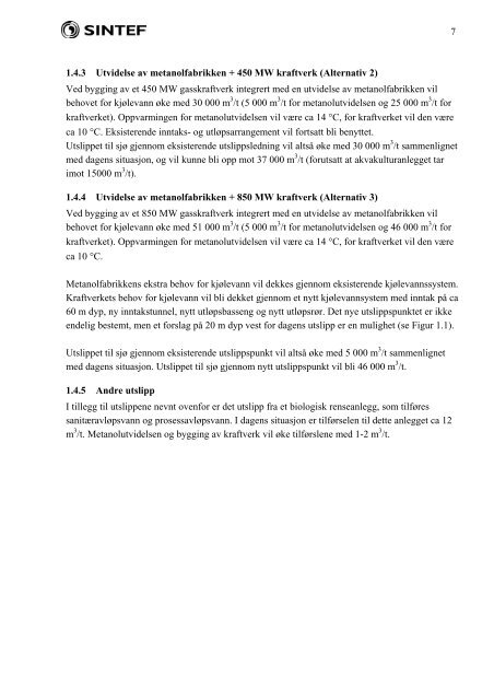 SINTEF RAPPORT - Statoil