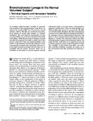 Bronchoalveolar Lavage in the Normal Volunteer Subject* - Chest