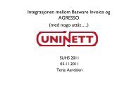 Integrasjonen mellom Basware Invoice og AGRESSO (med ... - Uninett