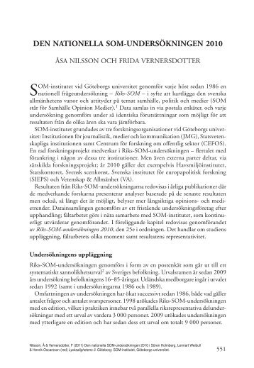 Den nationella SOM-undersökningen 2010 - Göteborgs universitet