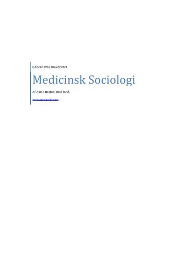 Medicinsk Sociologi - Asma Bashir