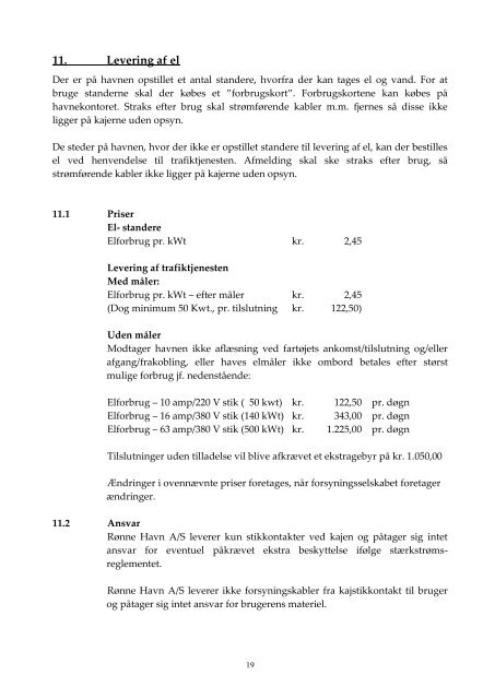 Indholdsfortegnelse - Rønne Havn