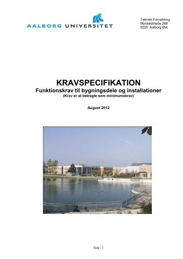 Kravspecifikation - Teknisk Forvaltning - Aalborg Universitet