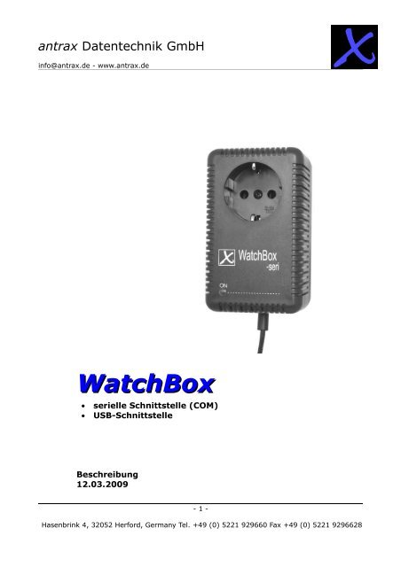 WatchBox - antrax.de