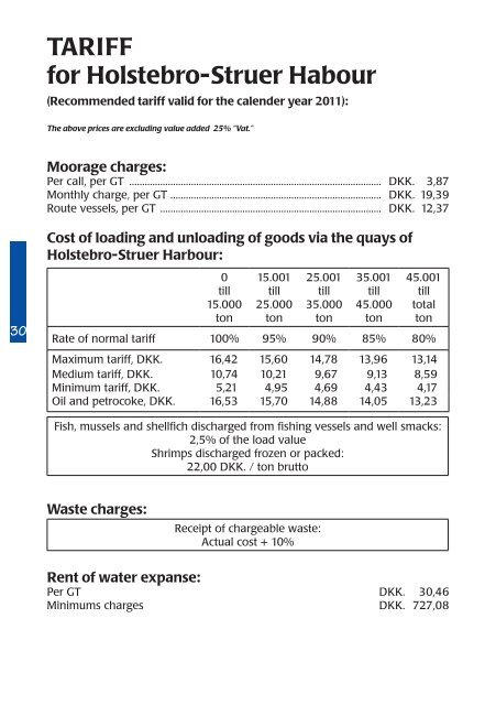 Reglement Trafikhavn (PDF) - Struer Havn