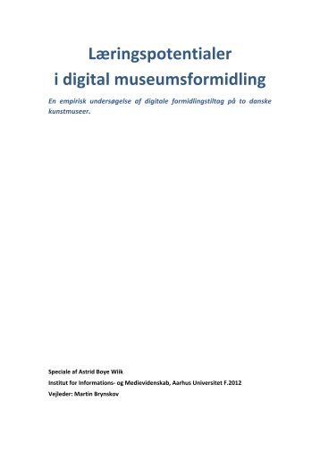 Læringspotentialer i digital museumsformidling - Kommunikationsforum