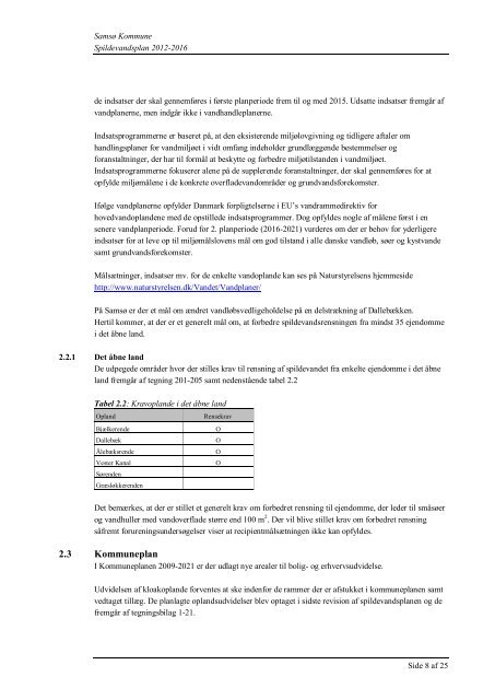 Spildevandsplan 2012-2016 - Samsø Kommune