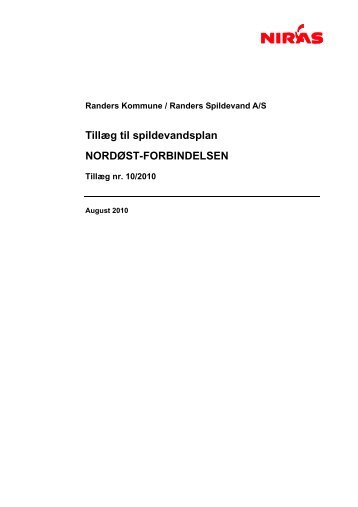 Tillæg til spildevandsplan NORDØST-FORBINDELSEN - Randers ...