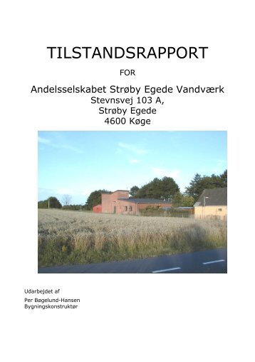 Tilstandsrapport i PDF format - Strøby Egede Vandværk