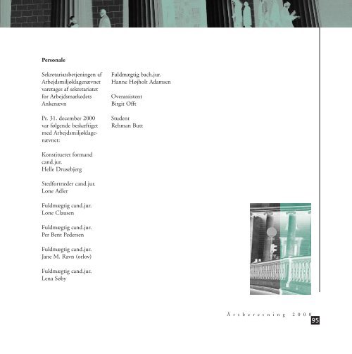 Arbejdsmiljøklagenævnets årsberetning for 2000