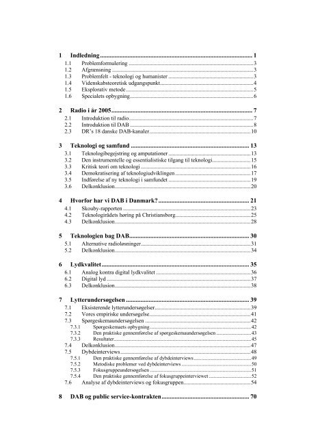 4 Hvorfor har vi DAB i Danmark? - Roskilde University Digital ...