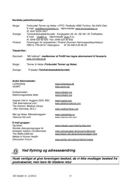 Foreningen mod Skadeligt Dentalmateriale - vithushartz.dk