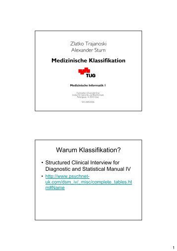 Warum Klassifikation? - Institute for Genomics and Bioinformatics at ...