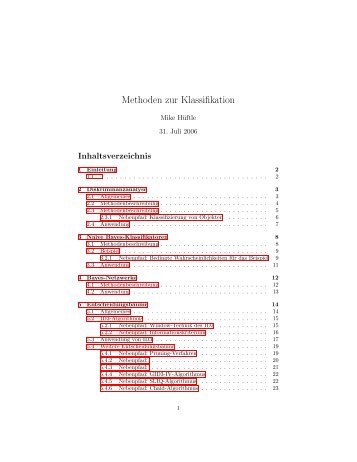 Methoden zur Klassifikation - OptiV