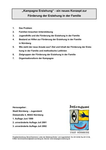 Konzept der Kampagne Erziehung - Jugendamt der Stadt Nürnberg