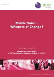 Mobile Voice ~ Whispers of Change? - Juniper Research