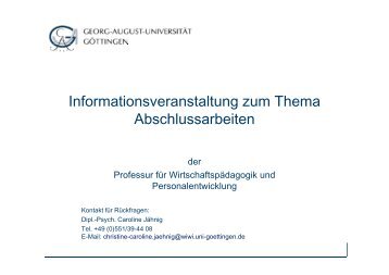 Informationsveranstaltung zum Thema Abschlussarbeiten