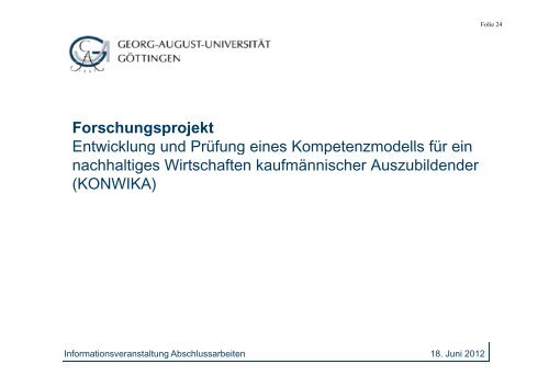 Informationsveranstaltung zum Thema Abschlussarbeiten