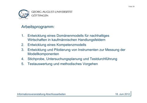 Informationsveranstaltung zum Thema Abschlussarbeiten