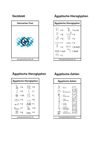 Deckblatt Ägyptische Hieroglyphen Ägyptische Hieroglyphen ...