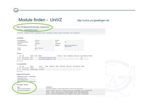 Informationsveranstaltung zum 3. Semester Bachelor Biochemie