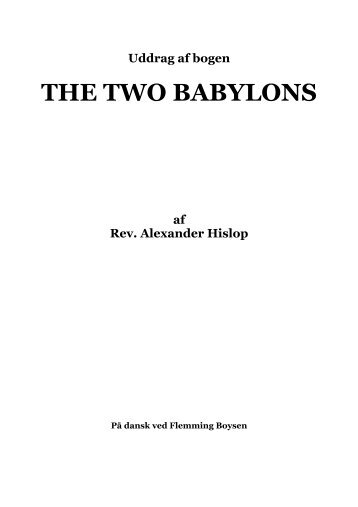 THE TWO BABYLONS - The Spirit of Prophecy Publications