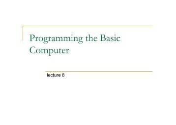 Programming the Basic Computer