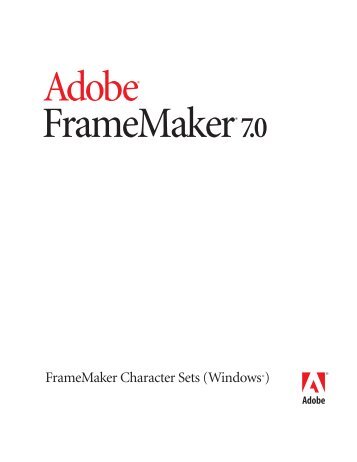 FrameMaker Character Sets (Windows) - Adobe