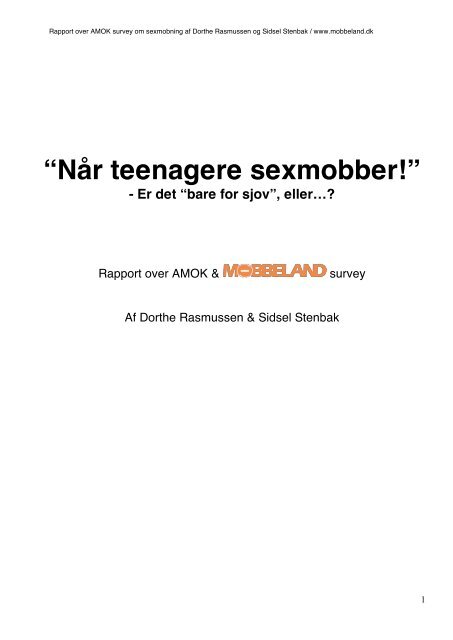 Når teenagere sexmobber!” - Er det “bare for sjov” - Mobbeland.dk