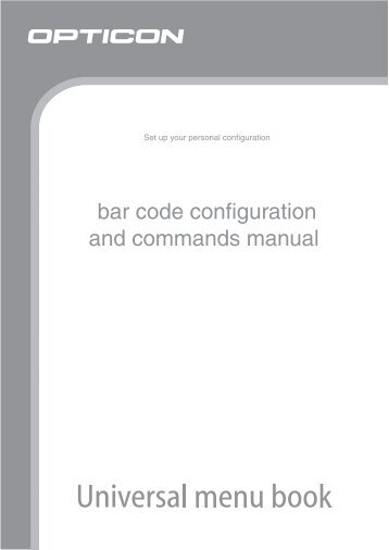 bar code configuration and commands manual - Opticon USA