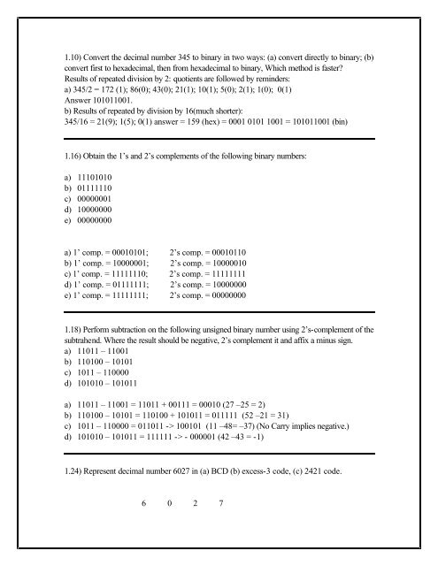 ECE-223, Solutions for Assignment #1