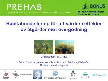 PREHAB Spatial PREdiction of Baltic benthic HABitats ...