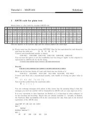 Tutorial 1 – MAT1101 Solutions 1 ASCII code for plain text