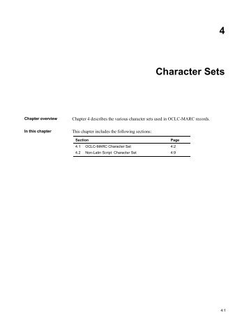 4. Character Sets - OCLC