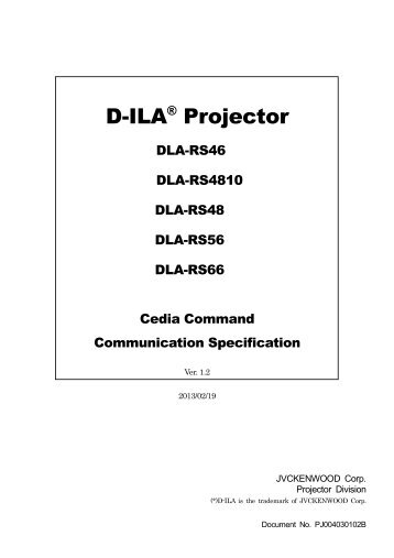 D-ILA Projector CEDIA Command Specification Guide (2013 ... - JVC