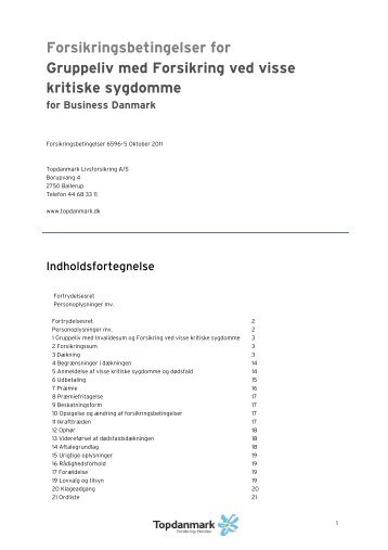 Gruppelivsforsikring inkl. kritisk sygdom - Business Danmark