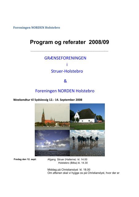 Program og referater 2008/09 - Foreningen Norden Holstebro