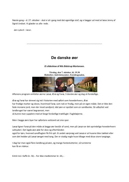Program og referater 2008/09 - Foreningen Norden Holstebro