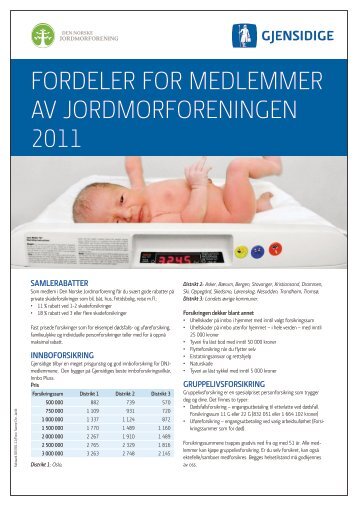 ForDElEr For mEDlEmmEr Av JorDmorForENINGEN 2011