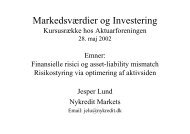 Markedsværdier og Investering - Jesper Lund