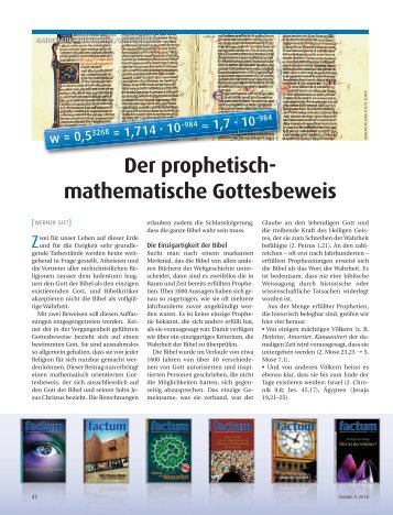 Der prophetisch- mathematische Gottesbeweis