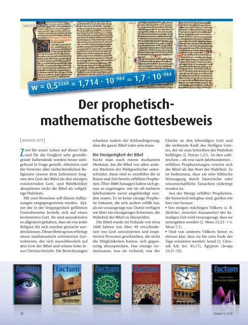 Der prophetisch- mathematische Gottesbeweis