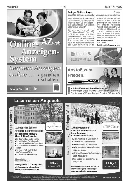 Kahlaer Nachrichten - Ausgabe Nr. 1 - 17. Januar 2013