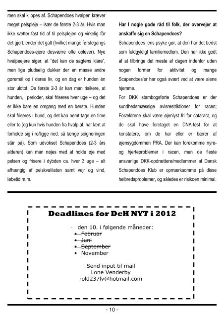 DCH Nyt September 2012 - Odder-DCH