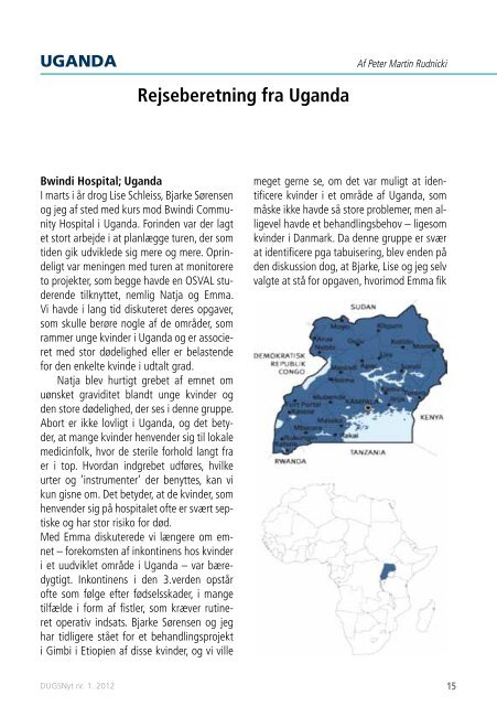 DUGSNyt nr. 1. 2012 - Dansk Urogynækologisk Selskab